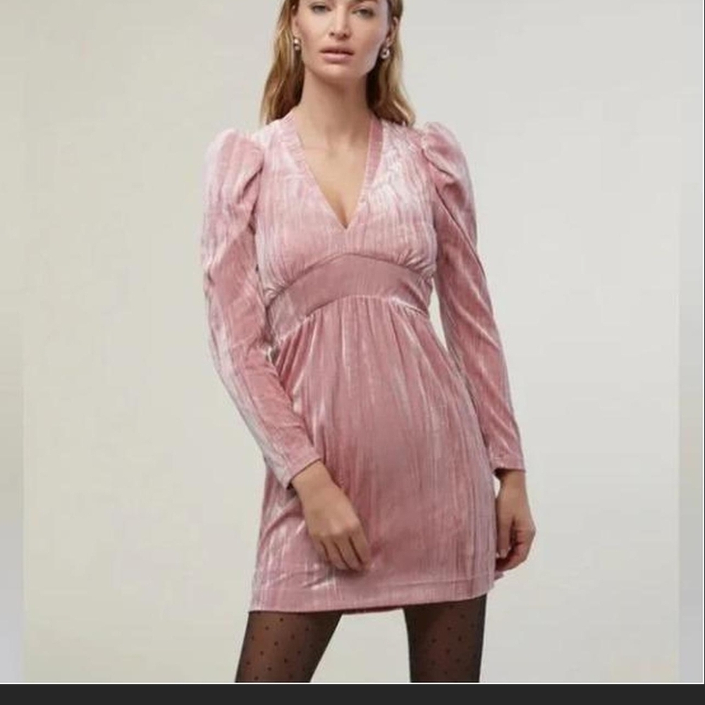 Rachel Parcell Elegant Pink Velvet Dress